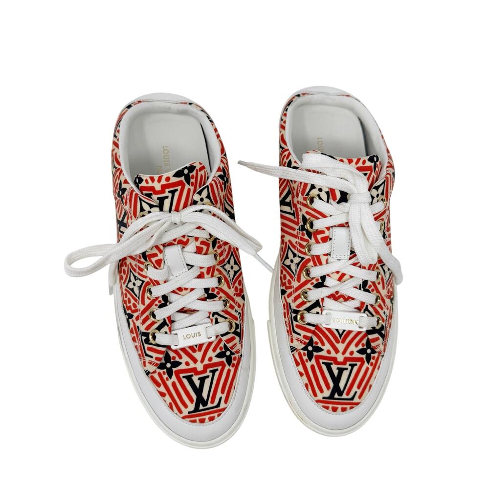 Louis Vuitton Nylon Monogram Crafty Open Back Sneakers Mule Slip Ons Size 37.5 - Picture 4 of 9